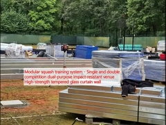 Modular squash training system - Single and double competition dual-purpose impact-resistant venue High-strength tempered glass curtain wall