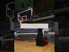 Black Hydraulic Basketball Stand Adjustable Basketball Hoop With Glass Backboard