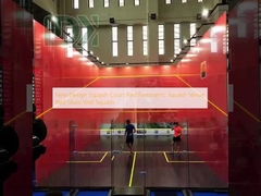 New Design Squash Court Red Panoramic Squash Venue Red Glass Wall Squash