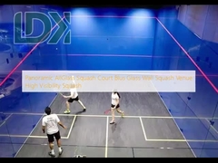 Panoramic AllGlass Squash Court Blus Glass Wall Squash Venue High Visibility Squash